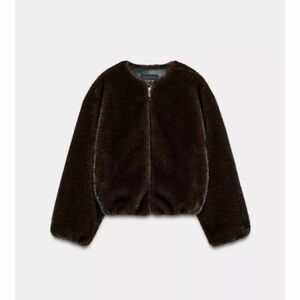 Zara Faux Fur Bomber Jacket